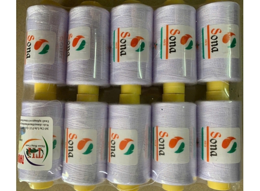 CHỈ MAY 402 SONA (trắng + đen + màu)